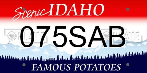 075SAB Idaho License Plate