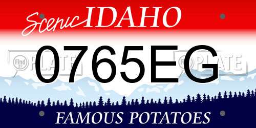 0765EG Idaho License Plate