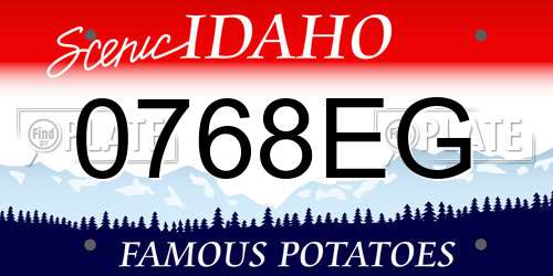 0768EG Idaho License Plate