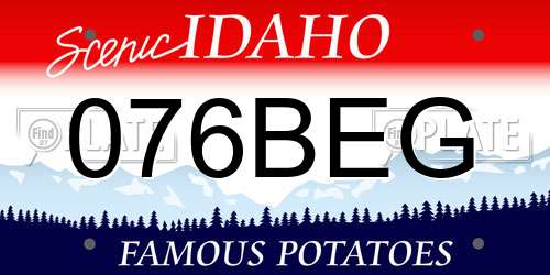 076BEG Idaho License Plate