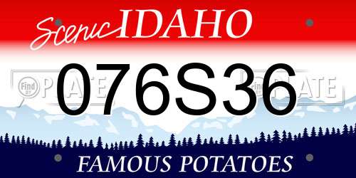 076S36 Idaho License Plate