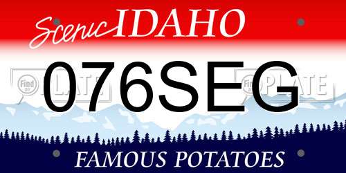 076SEG Idaho License Plate