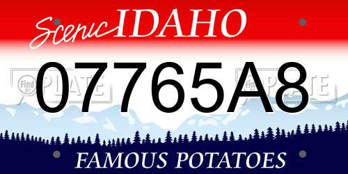 07765A8 Idaho License Plate