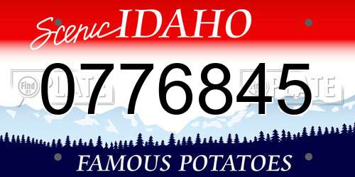 0776845 Idaho License Plate