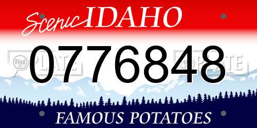 0776848 Idaho License Plate