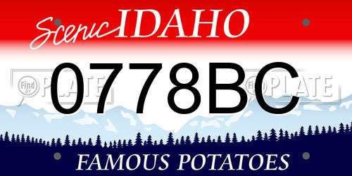 0778BC Idaho License Plate