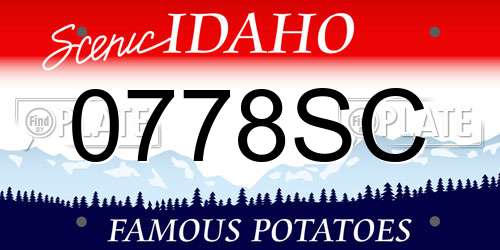 0778SC Idaho License Plate