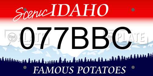 077BBC Idaho License Plate