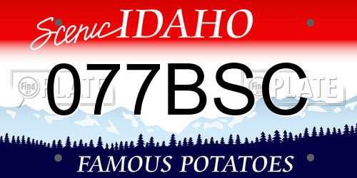 077BSC Idaho License Plate
