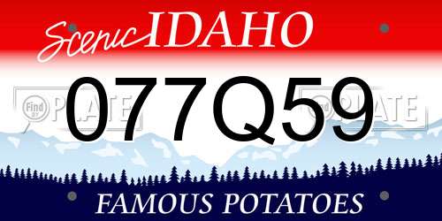 077Q59 Idaho License Plate