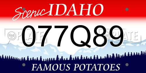 077Q89 Idaho License Plate