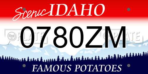 0780ZM Idaho License Plate