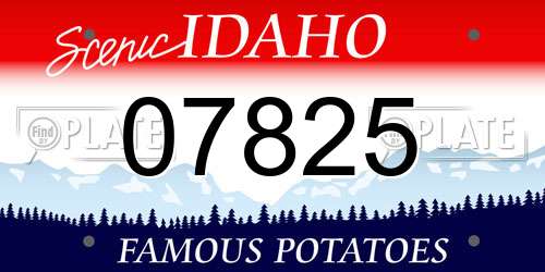 07825 Idaho License Plate