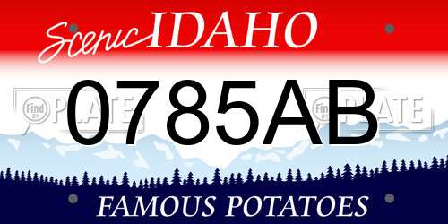 0785AB Idaho License Plate