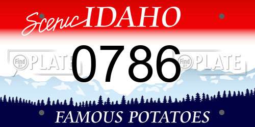 0786 Idaho License Plate