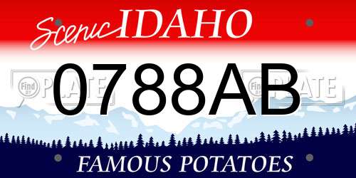 0788AB Idaho License Plate