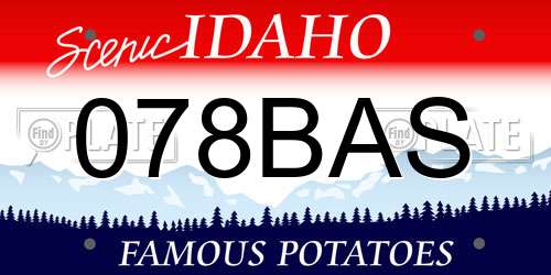 078BAS Idaho License Plate