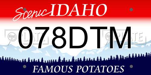 078DTM Idaho License Plate