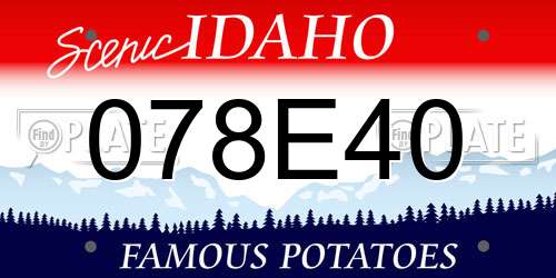 078E40 Idaho License Plate