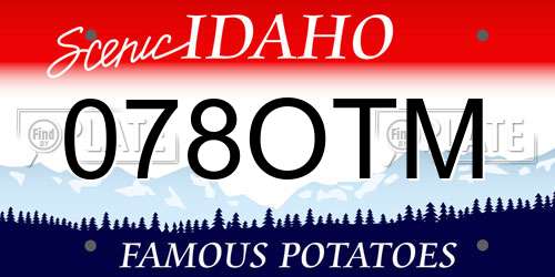 078OTM Idaho License Plate