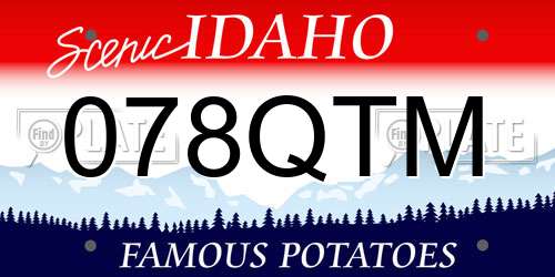 078QTM Idaho License Plate