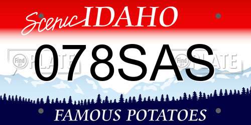 078SAS Idaho License Plate