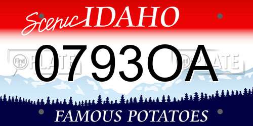 0793OA Idaho License Plate