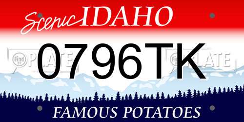 0796TK Idaho License Plate