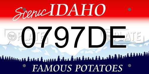 0797DE Idaho License Plate