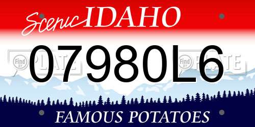 07980L6 Idaho License Plate