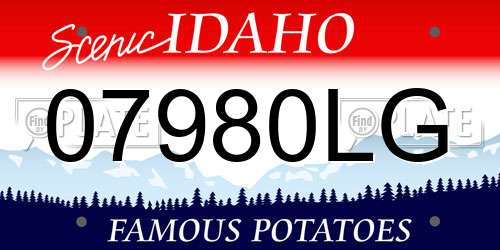 07980LG Idaho License Plate