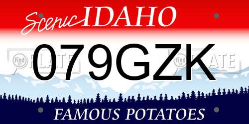 079GZK Idaho License Plate