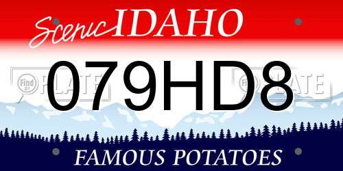 079HD8 Idaho License Plate