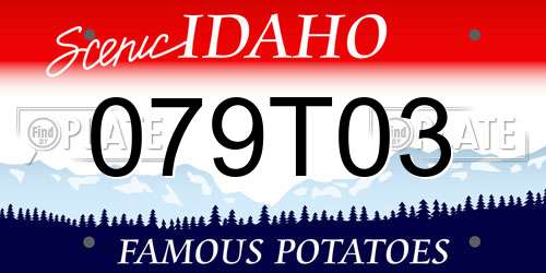 079T03 Idaho License Plate