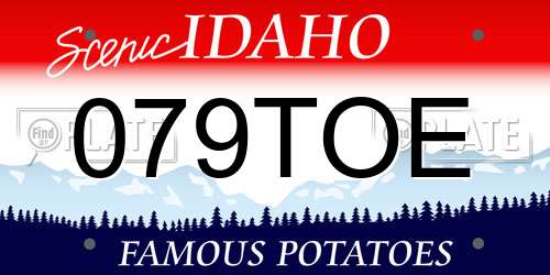 079TOE Idaho License Plate