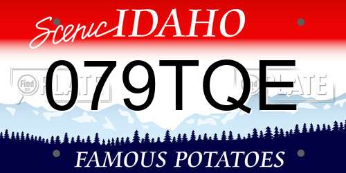 079TQE Idaho License Plate