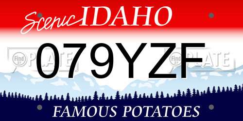 079YZF Idaho License Plate