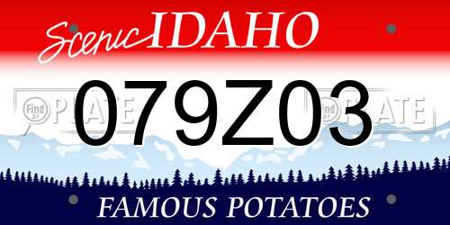 079Z03 Idaho License Plate