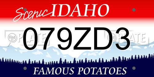 079ZD3 Idaho License Plate
