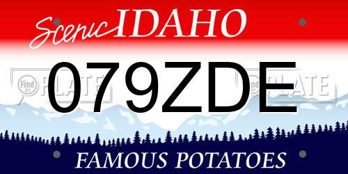 079ZDE Idaho License Plate