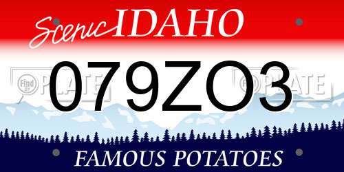 079ZO3 Idaho License Plate