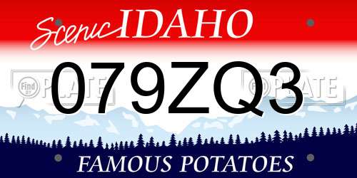 079ZQ3 Idaho License Plate