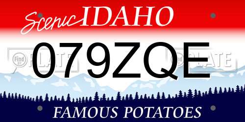 079ZQE Idaho License Plate