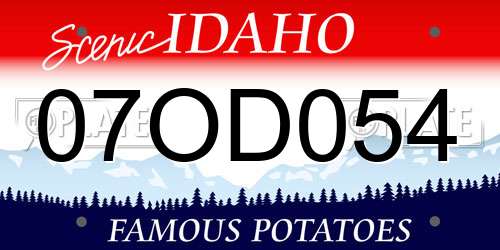 07OD054 Idaho License Plate