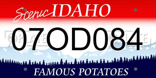 07OD084 Idaho License Plate