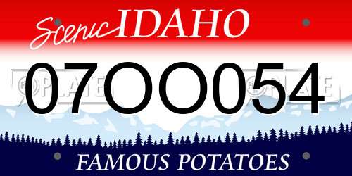 07OO054 Idaho License Plate