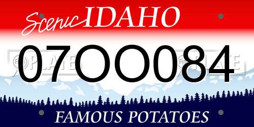 07OO084 Idaho License Plate