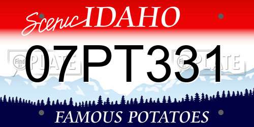 07PT331 Idaho License Plate