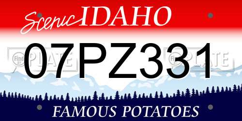 07PZ331 Idaho License Plate
