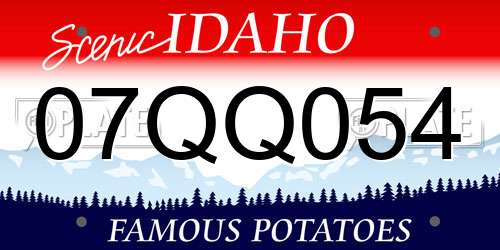 07QQ054 Idaho License Plate